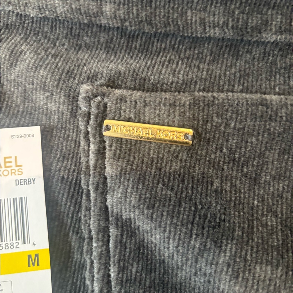 Michael Michael Kors Gray Corduroy Straight Ankle Pull-On Pants, High-Rise NWT - Picture 7 of 10